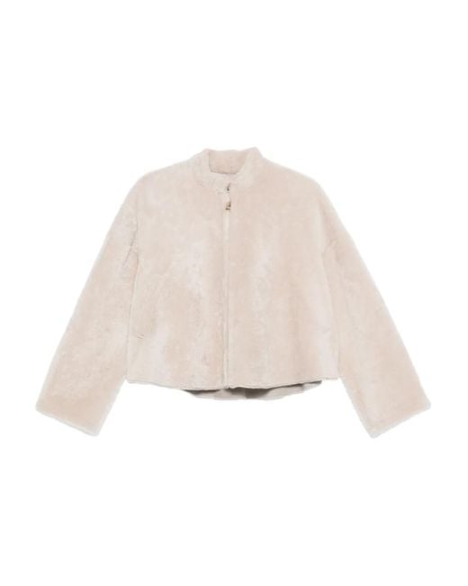 Manzoni 24 Natural Zip-Front Oversized Jacket