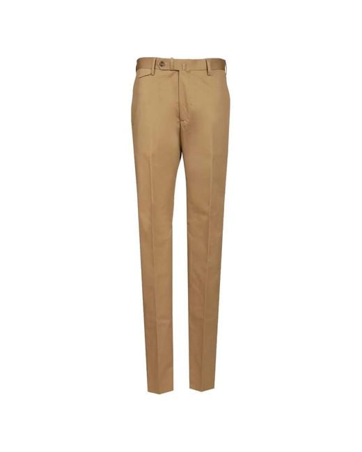 Tagliatore Natural Pressed-Crease Flap-Pocket Trousers for men