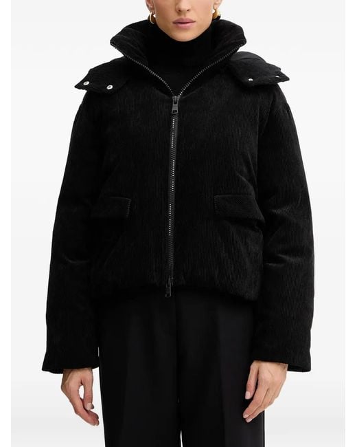 ARMANI EXCHANGE Black Corduroy Hooded Jacket