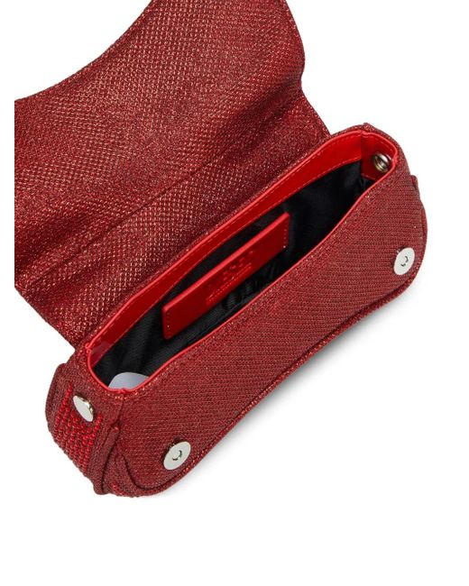 DIESEL Red Crystal-Embellished Clutch Bag