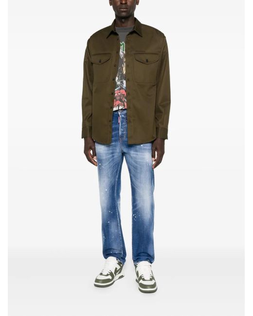 DSquared² Blue Paint-Splatter Jeans for men