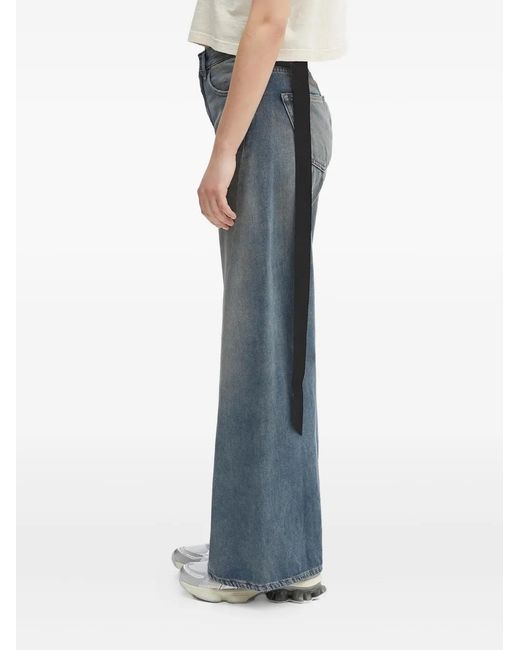 MM6 by Maison Margiela Blue Faded-Wash Wide-Leg Jeans