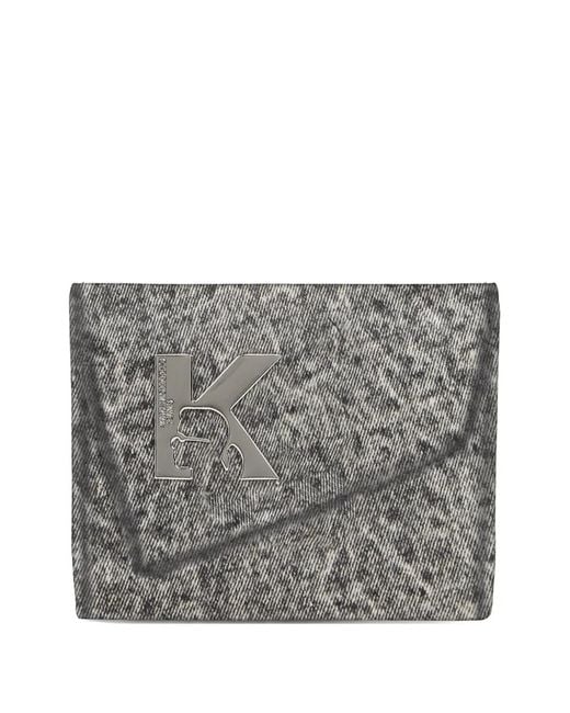 Cartera Geo con placa del logo Karl Lagerfeld de color Gray