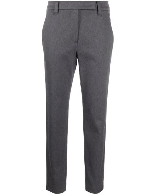 Pantalones de vestir ajustados Brunello Cucinelli de color Gray