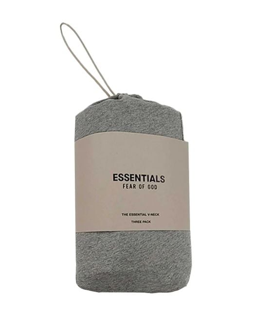 Fear Of God Gray V-Neck T-Shirt for men