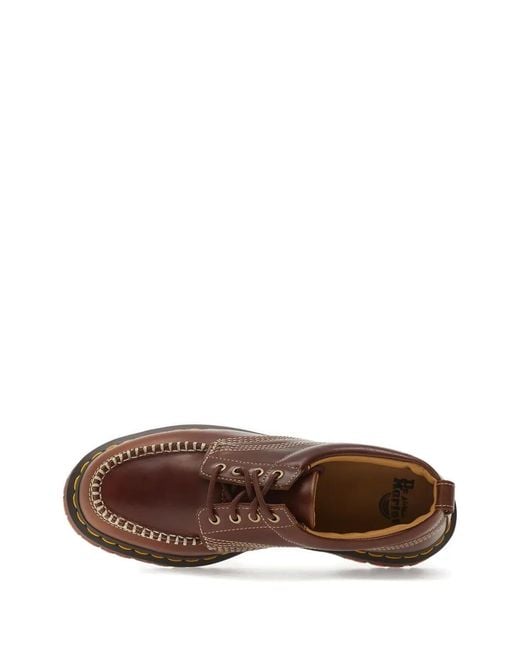 Dr. Martens Brown Lowell Contrast-Stitching Derby Shoes