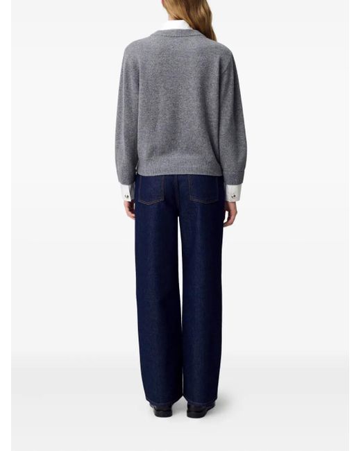 Sudadera con cuello en V Claudie Pierlot de color Gray