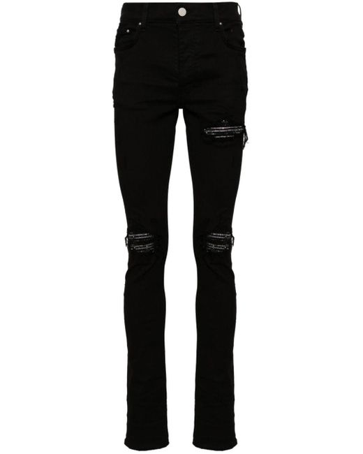 Jeans skinny a vita media di Amiri in Black da Uomo
