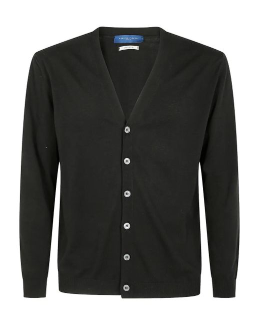Daniele Fiesoli Black Cotton Cardigan for men
