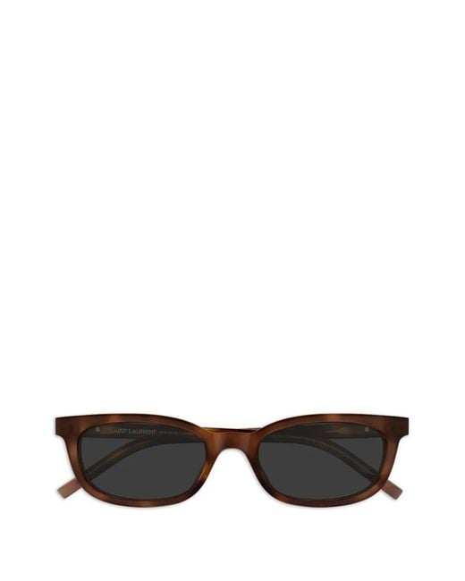 Saint Laurent Black Oval-Frame Tortoiseshell Sunglasses