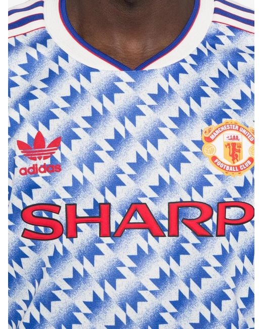 Adidas Blue Zigzag-Print T-Shirt for men