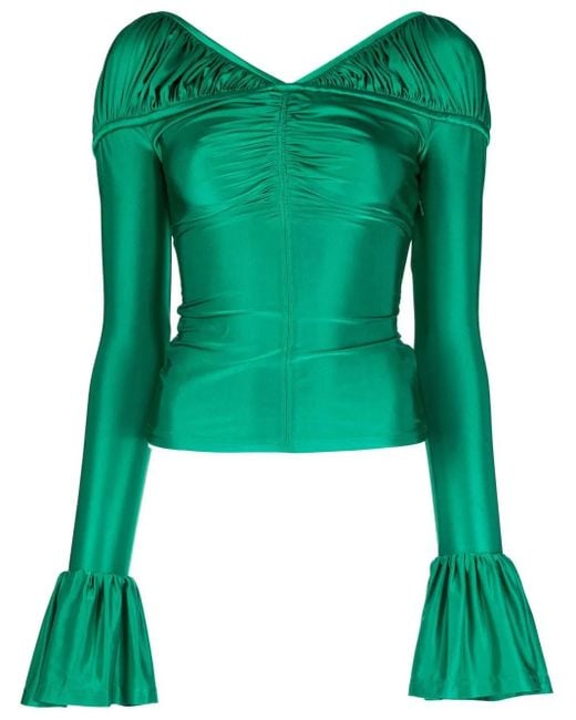 Rabanne Green Drapiertes Oberteil