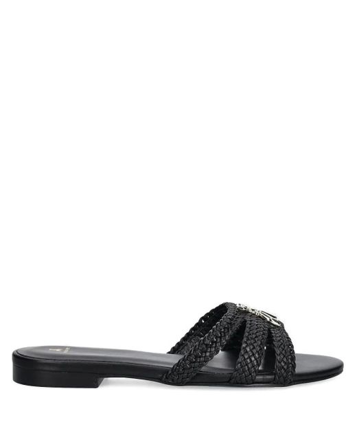Chanclas con tiras trenzadas Patrizia Pepe de color Black
