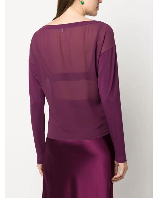 Patrizia Pepe Purple Rhinestone-Embellished Jersey Sweatshirt