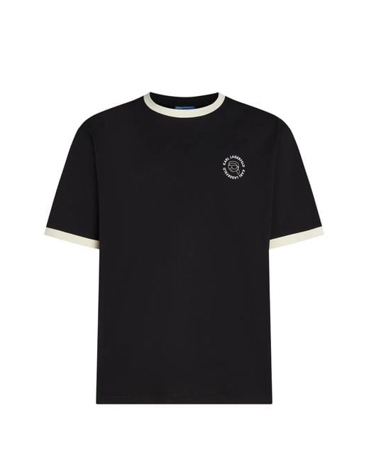 Karl Lagerfeld Black Ikon Circle Logo T-Shirt for men