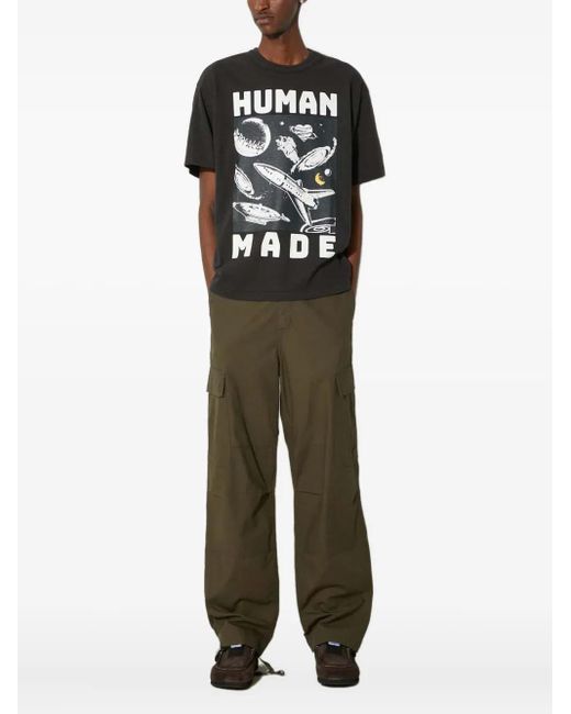 Human Made Black Graphic-Print T-Shirt for men