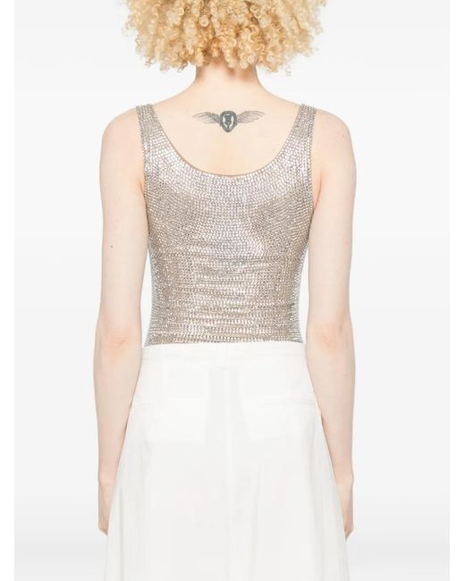 GIUSEPPE DI MORABITO Gray Scoop-Neck Bodysuit