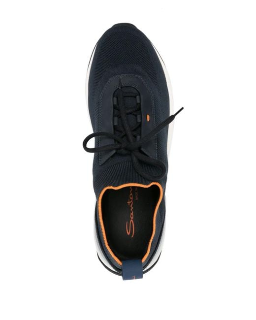 Baskets En Daim À Design Sans Lacets Santoni pour homme en coloris Blue