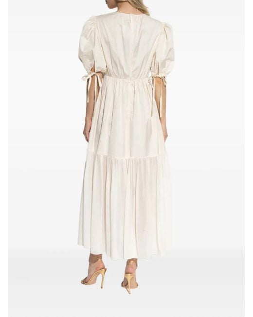 Ulla Johnson Midi-Jurk Met Pofmouwen in het White