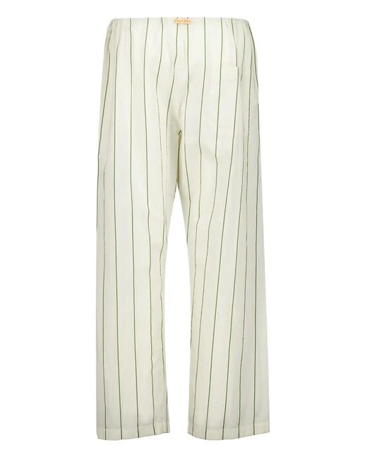 Bode White Striped Trousers for men