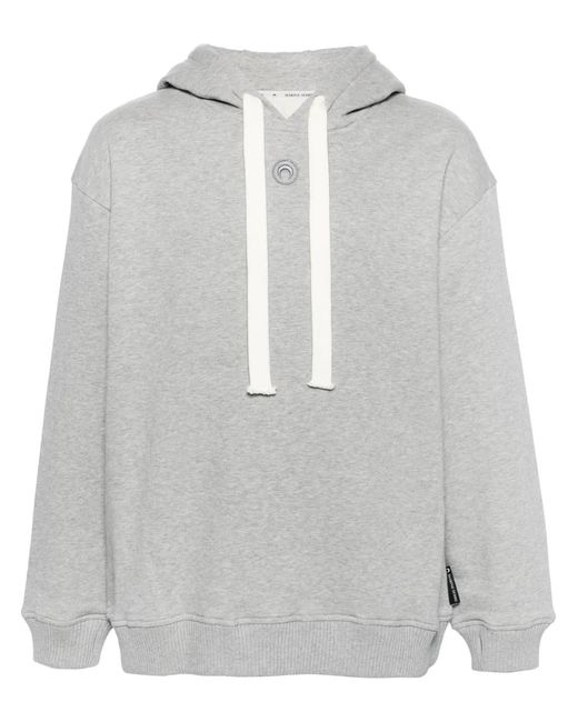 MARINE SERRE Gray Calendars-Print Organic Cotton Hoodie