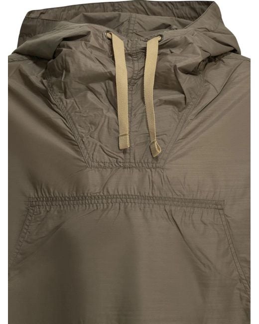 Beams Plus Green Hooded Drawstring Coat for men