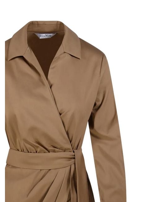 Max Mara Natural Belted Wrap-Style Dress