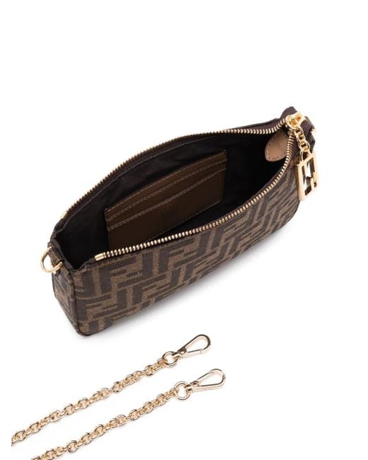 Fendi Brown Baguette Pouch Mini Clutch Bag