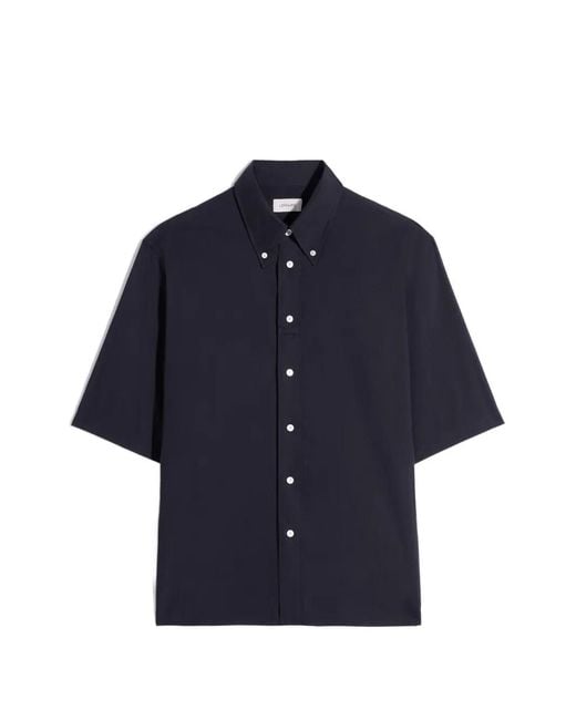 Lemaire Blue Button-Down Short-Sleeves Shirt for men