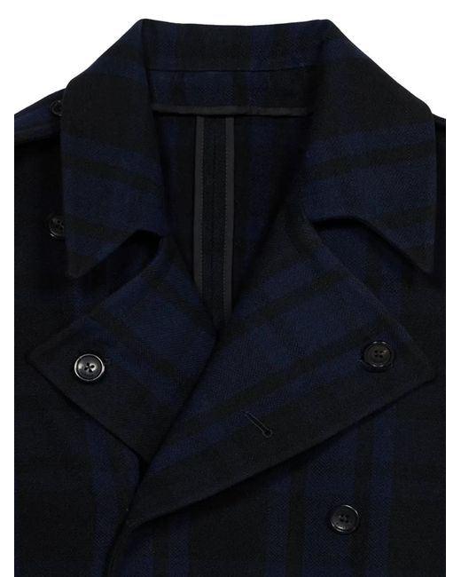 Fortela Blue Winston Double-Breasted Coat for men