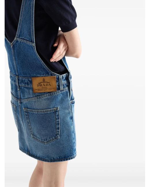 Prada Blue Jeans-Minikleid mit Latz