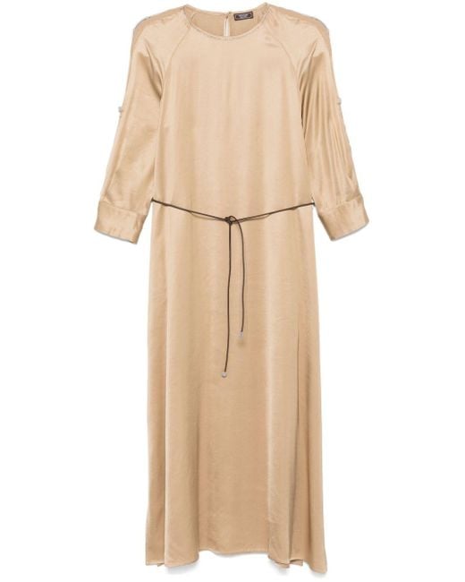 Peserico Natural Satin Maxi Dress