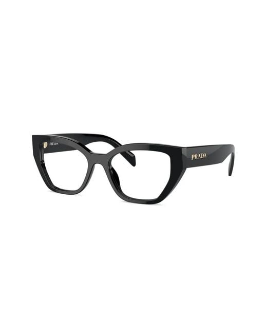 Prada Brown Matte Geometric-Frame Glasses