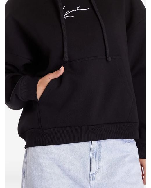 Karlkani Black Logo-Detail Hoodie