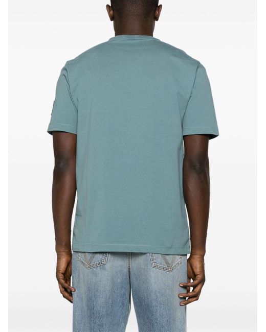 Calvin Klein Logo-patch Cotton T-shirt in Blue for Men | Lyst