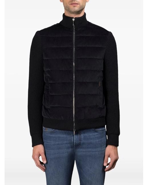 Moorer Blue Corduroy Quilted Jacket for men