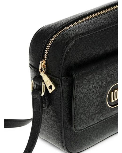 Moschino Black Love Logo-Plaque Crossbody Bag