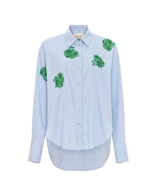 Hellessy Blue Flo Beaded Shirt
