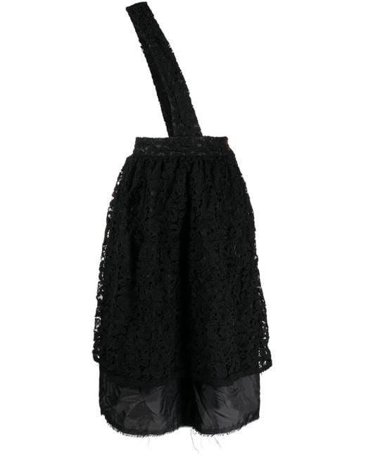Comme des Garçons Black Floral-Lace High-Waisted Skirt