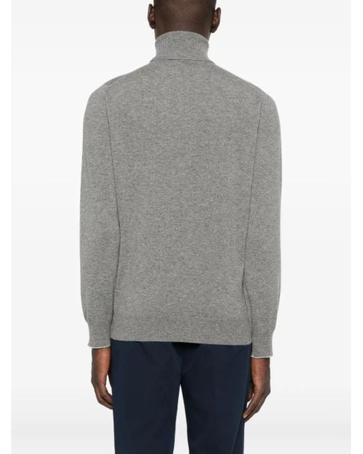 Jersey de cachemira con cuello alto Brunello Cucinelli de hombre de color Gray