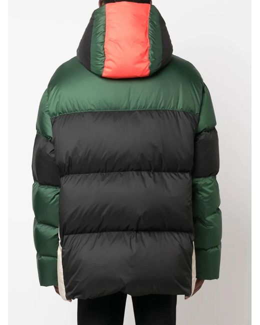 DSquared² Green Colour-Block Panelled Padded Jacket for men