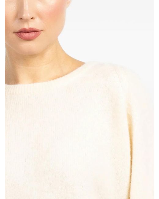Frenckenberger White Round-Neck Sweater