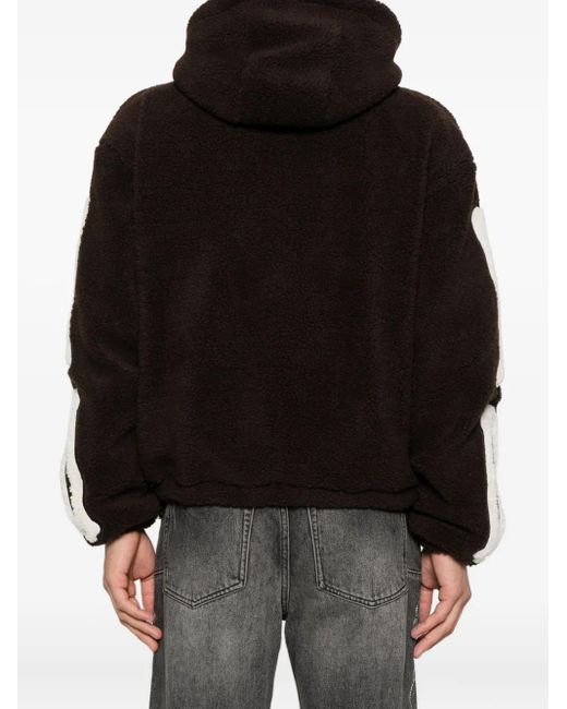 Amiri Black Bones Fleece Zip Hoodie Jacket for men