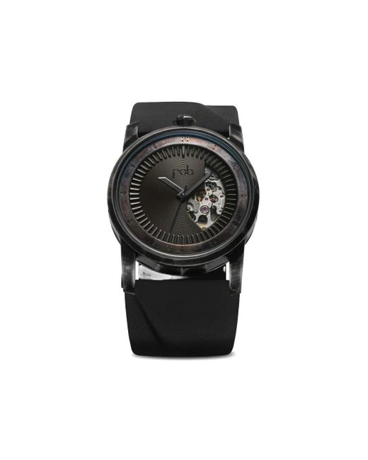 Fob Paris Black R413 Solid Torch Leather 41.3Mm for men