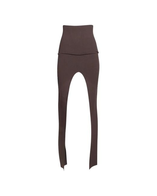 Rick Owens Brown Fitted Slit Skirt