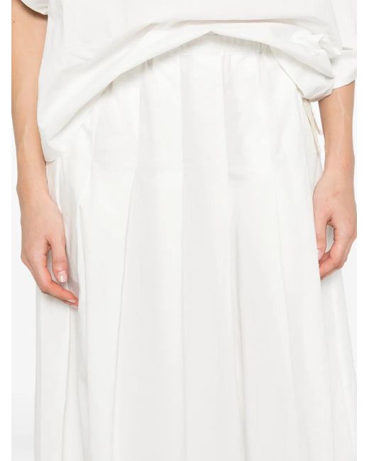 Soeur White Amalia Pleated Midi Skirt