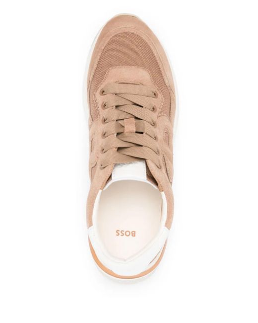 Boss Pink Logo-Patch Sneakers