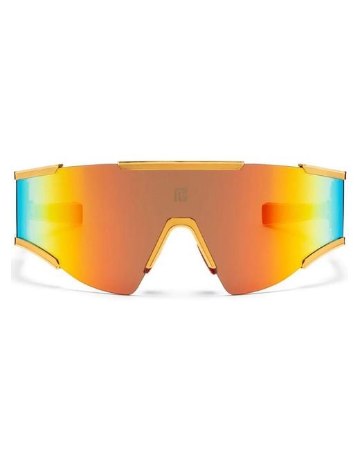 Balmain Orange Flèche Geometric Sunglasses