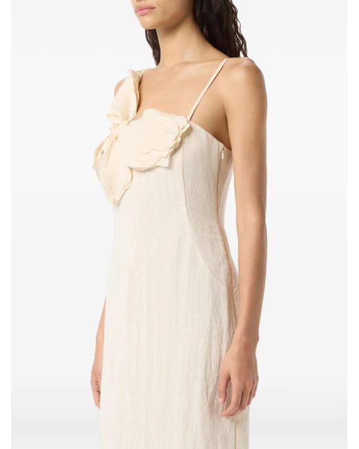 Blumarine White Butterfly-Detail Midi Dress