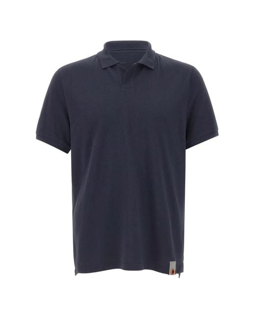 Dekker Blue Ribbed V-Neck T-Shirt for men